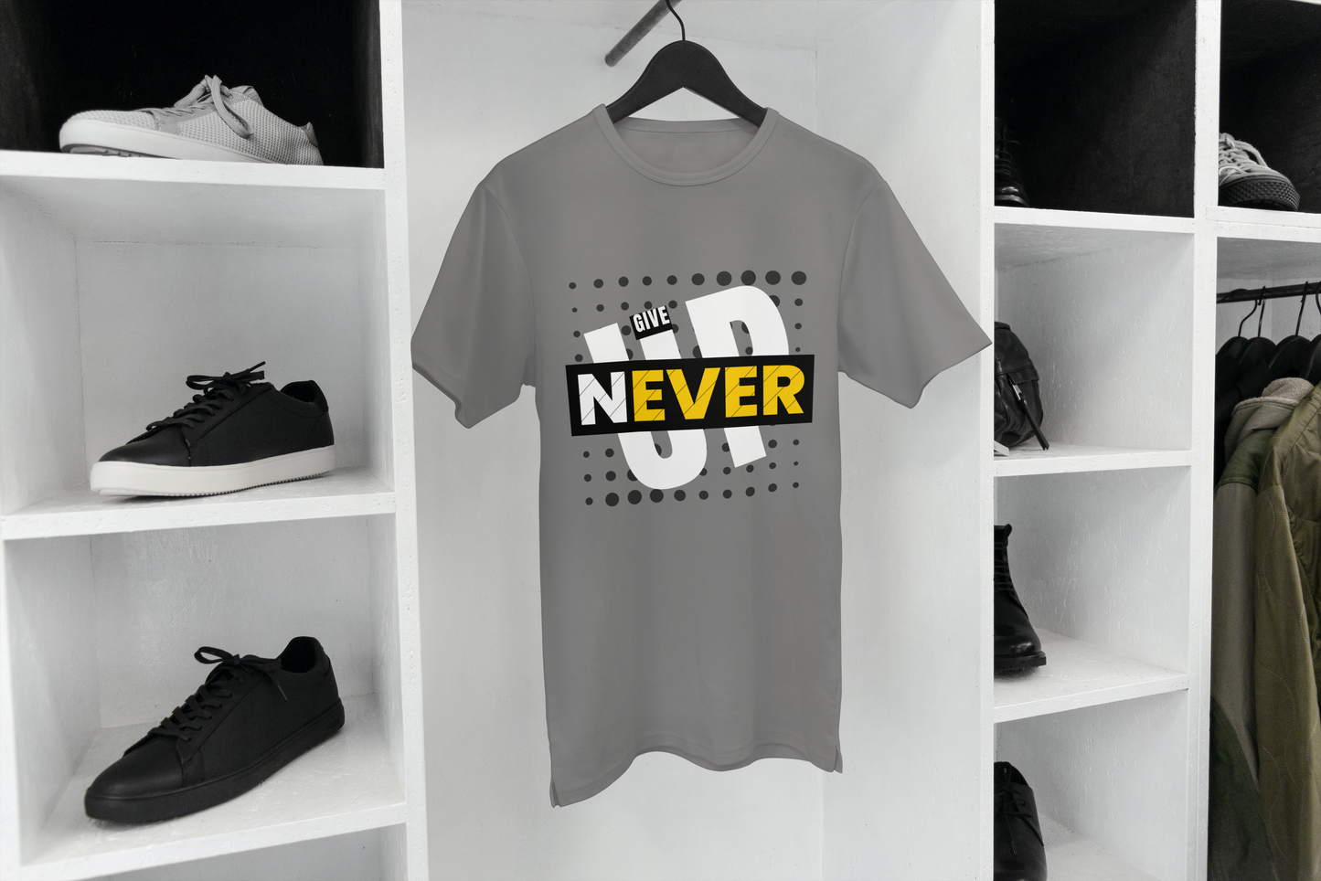 Never give up Tshirt - Grey